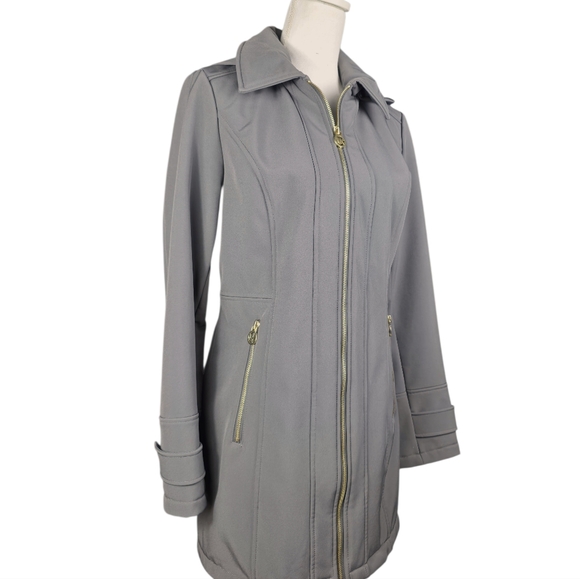 MICHAEL Michael Kors Grey Hooded Water-Resistant Tech Jacket S - Picture 3 of 14